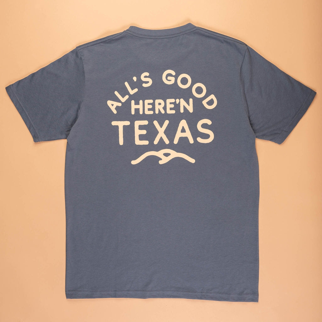 All's Good Feather Grass Tee Texas Hill Country Provisions Faded Indigo S 