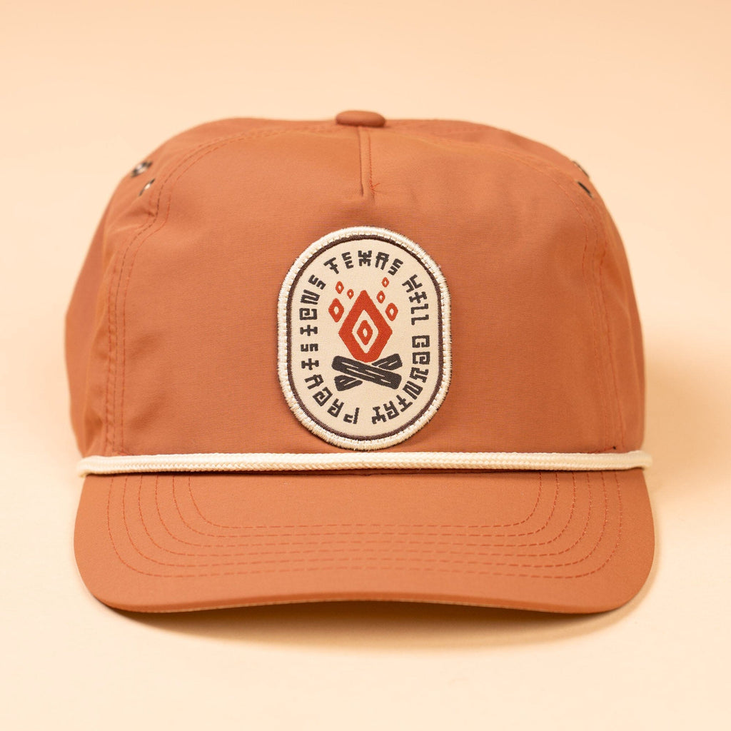 Fractal Fire Guadalupe Snapback Texas Hill Country Provisions Texas Orange Quick-Dry Nylon Mesh Flap