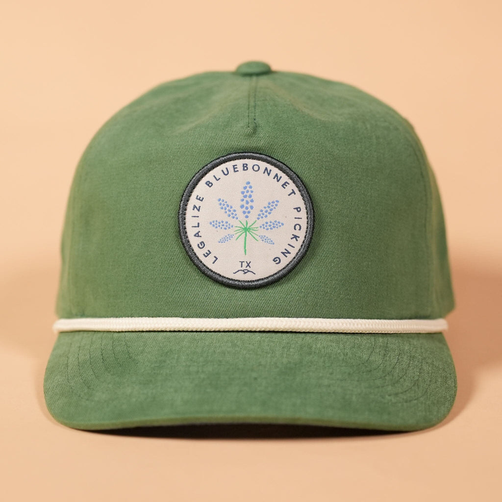 Legalize Bluebonnet Picking Guadalupe Snapback Texas Hill Country Provisions Green Single Brushed Twill Unstructured