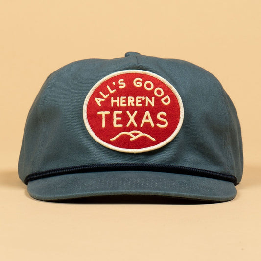 All's Good Guadalupe Snapback Texas Hill Country Provisions Faded Blue Single Brushed Unstructured