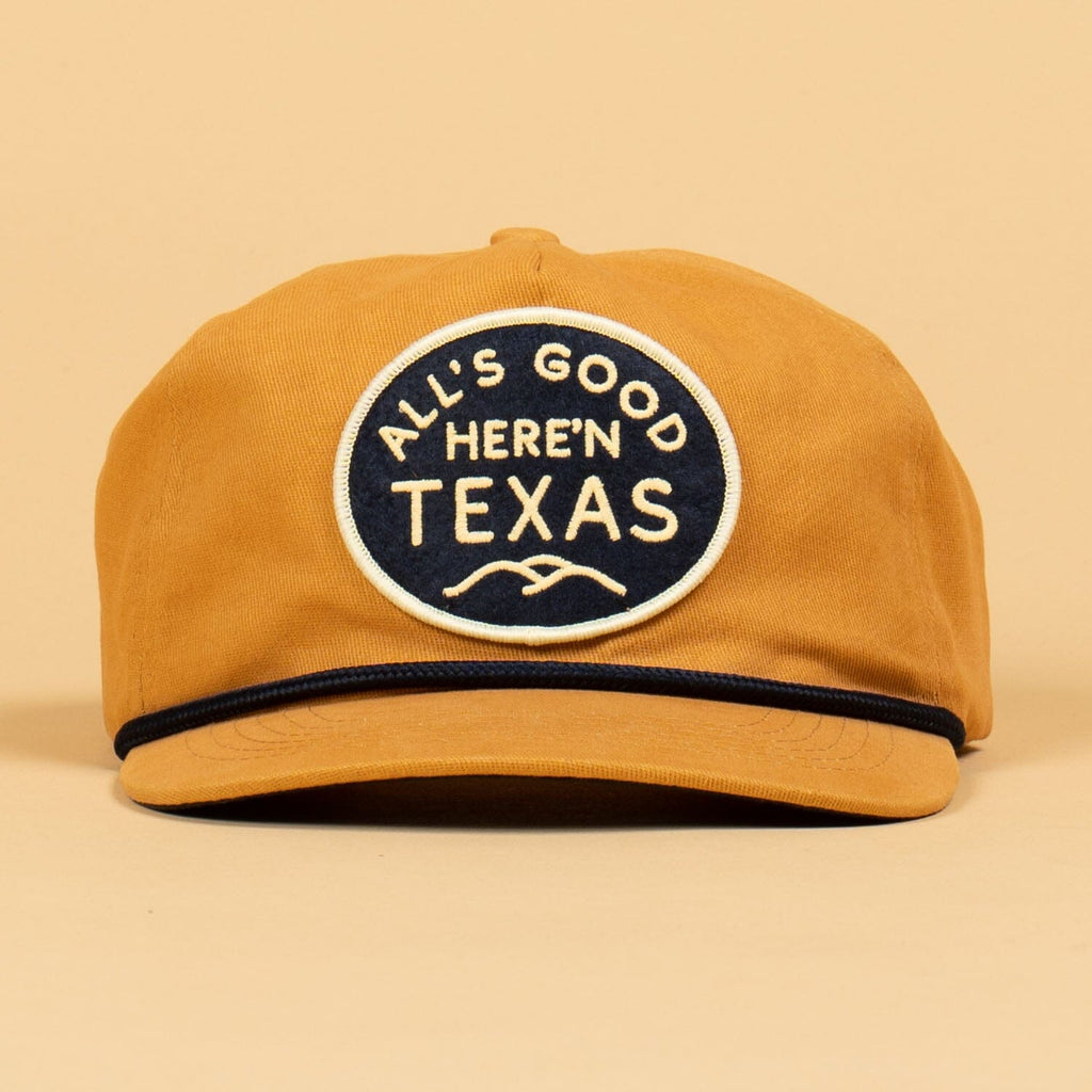 All's Good Guadalupe Snapback Texas Hill Country Provisions Old Gold Single Brushed Unstructured