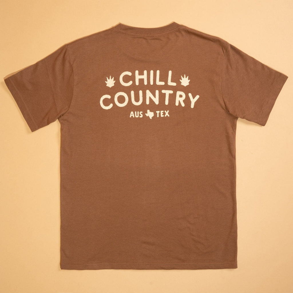Chill Country ATX Feather Grass Tee Texas Hill Country Provisions Bison Brown S 