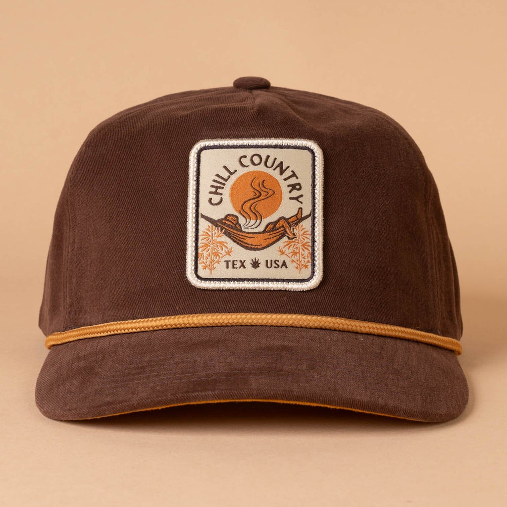 Chill Country Guadalupe Snapback Texas Hill Country Provisions Chocolate Double Brushed Mesh Flap