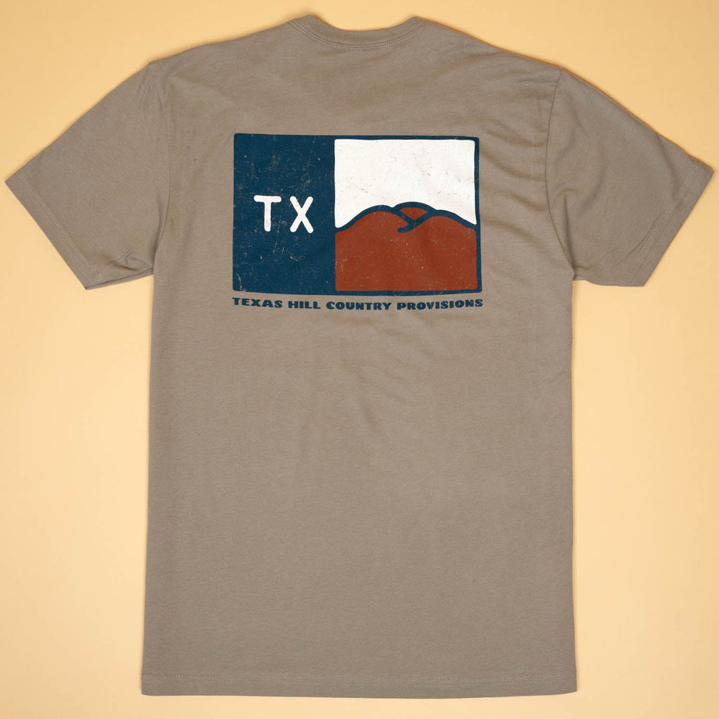 Hill Country Flag Feather Grass Tee Texas Hill Country Provisions Stone Grey S 