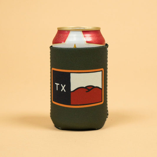 Hill Country Flag Neoprene Can Sleeve Texas Hill Country Provisions Pine 