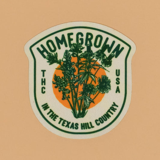 Homegrown Nylon Sticker Texas Hill Country Provisions Weatherproof Nylon 