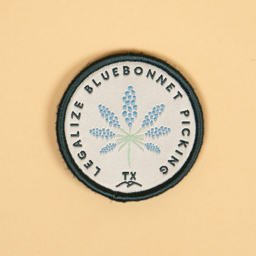 Legalize Bluebonnet Picking Patch Texas Hill Country Provisions Vintage White 