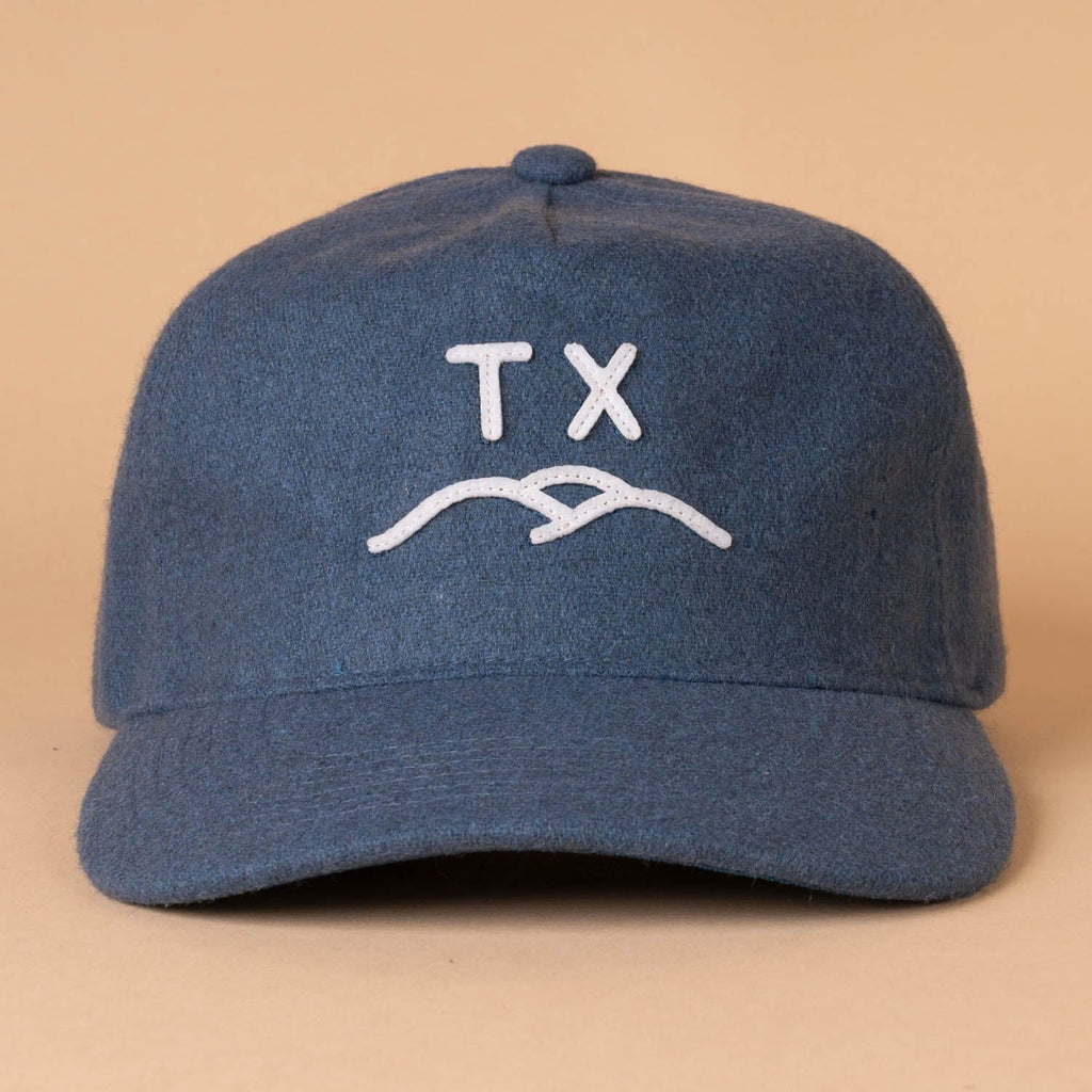 TX Hills Shepherd Strapback Texas Hill Country Provisions Slate Blue Wool Blend Unstructured